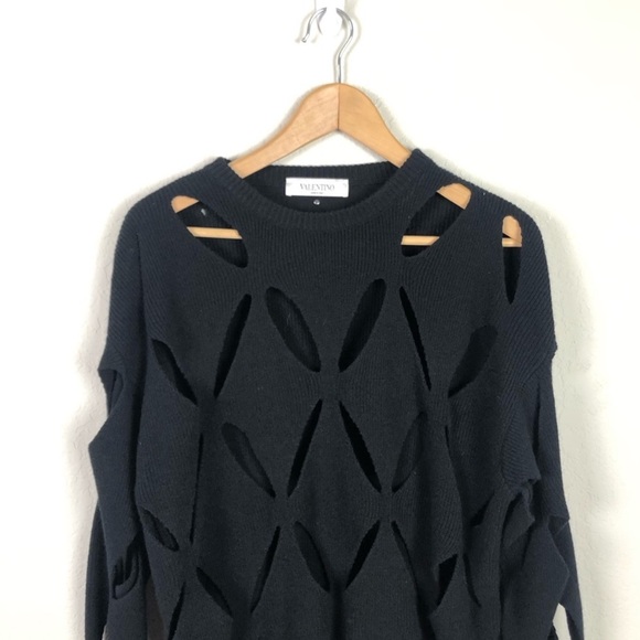 Valentino Sweater Wool Cut Out Knit Pullover Jumper - Picture 4 of 13